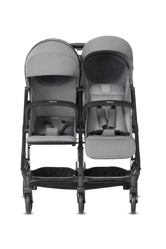 Inglesina Twin Sketch Tek El Tek Hamle ile Katlanıp Açılan İkiz Bebek Arabası - Grey - 3