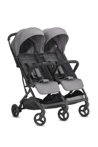Inglesina Twin Sketch Tek El Tek Hamle ile Katlanıp Açılan İkiz Bebek Arabası - Grey - 5