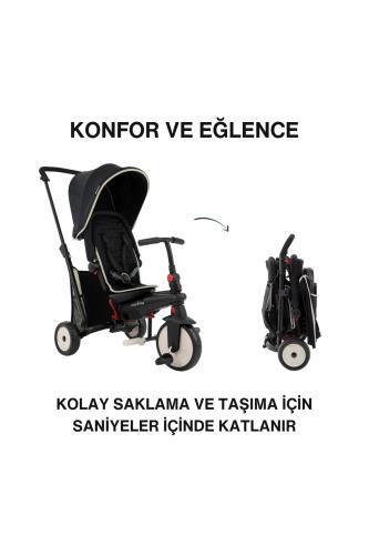 SmarTrike STR3 Plus 5’i 1 Arada Modüler Katlanabilir Bebek Arabası ve Üç Tekerlekli Bebek Bisikleti - Black - 2