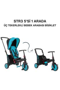 SmarTrike STR3 Plus 5’i 1 Arada Modüler Katlanabilir Bebek Arabası ve Üç Tekerlekli Bebek Bisikleti - Blue