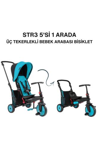 SmarTrike STR3 Plus 5’i 1 Arada Modüler Katlanabilir Bebek Arabası ve Üç Tekerlekli Bebek Bisikleti - Blue - 1