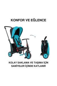 SmarTrike STR3 Plus 5’i 1 Arada Modüler Katlanabilir Bebek Arabası ve Üç Tekerlekli Bebek Bisikleti - Blue - 2
