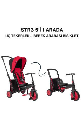 SmarTrike STR3 Plus 5’i 1 Arada Modüler Katlanabilir Bebek Arabası ve Üç Tekerlekli Bebek Bisikleti - Red - 1