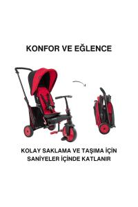 SmarTrike STR3 Plus 5’i 1 Arada Modüler Katlanabilir Bebek Arabası ve Üç Tekerlekli Bebek Bisikleti - Red - 2