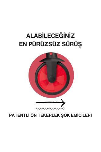 SmarTrike STR3 Plus 5’i 1 Arada Modüler Katlanabilir Bebek Arabası ve Üç Tekerlekli Bebek Bisikleti - Red - 5
