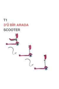 SmarTrike T1 3’ü 1 Arada Oturaklı ve Çantalı Çocuk Scooterı (15 Ay - 5 Yaş) - Pink