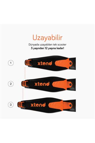 SmarTrike Xtend 3 Aşamalı Büyüyebilen Çocuk Scooterı (3-12 Yaş) - Orange - 3