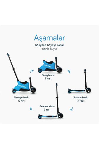 SmarTrike Xtend Büyüyebilen Ride On Scooter (1 - 12 Yaş) - Blue - 3