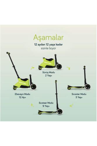SmarTrike Xtend Büyüyebilen Ride On Scooter (1 - 12 Yaş) - Lime - 3