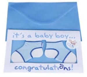 Sock Ons Bebek Çorap Tutucu Tebrik Kartı - Mavi - 1